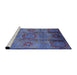 Sideview of Machine Washable Industrial Modern Blue Rug, wshurb574