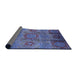 Sideview of Mid-Century Modern Blue Oriental Rug, urb574