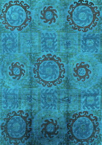 Oriental Turquoise Industrial Rug, urb574turq