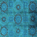 Square Oriental Turquoise Industrial Rug, urb574turq