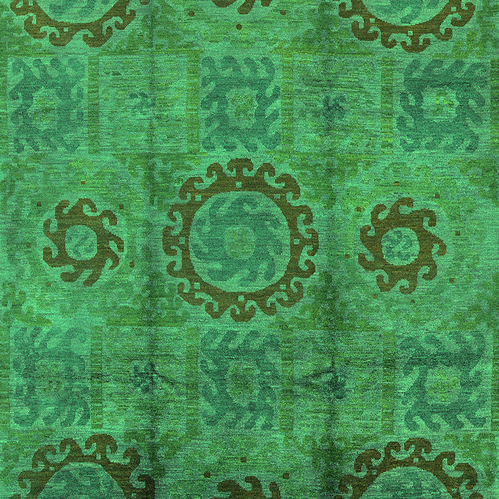 Machine Washable Oriental Green Industrial Area Rugs, wshurb574grn