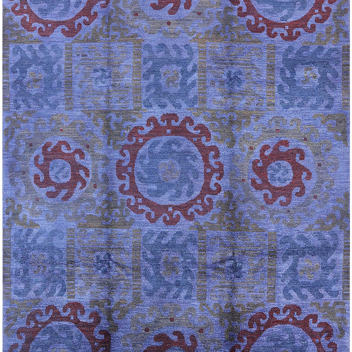 Mid-Century Modern Blue Oriental Rug, urb574