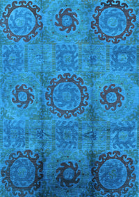 Oriental Light Blue Industrial Rug, urb574lblu