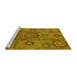 Sideview of Machine Washable Oriental Yellow Industrial Rug, wshurb574yw