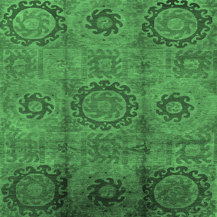 Square Oriental Emerald Green Industrial Rug, urb574emgrn