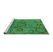Sideview of Machine Washable Oriental Green Industrial Area Rugs, wshurb574grn