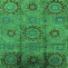 Square Machine Washable Oriental Green Industrial Area Rugs, wshurb574grn