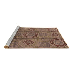 Sideview of Machine Washable Oriental Brown Industrial Rug, wshurb574brn