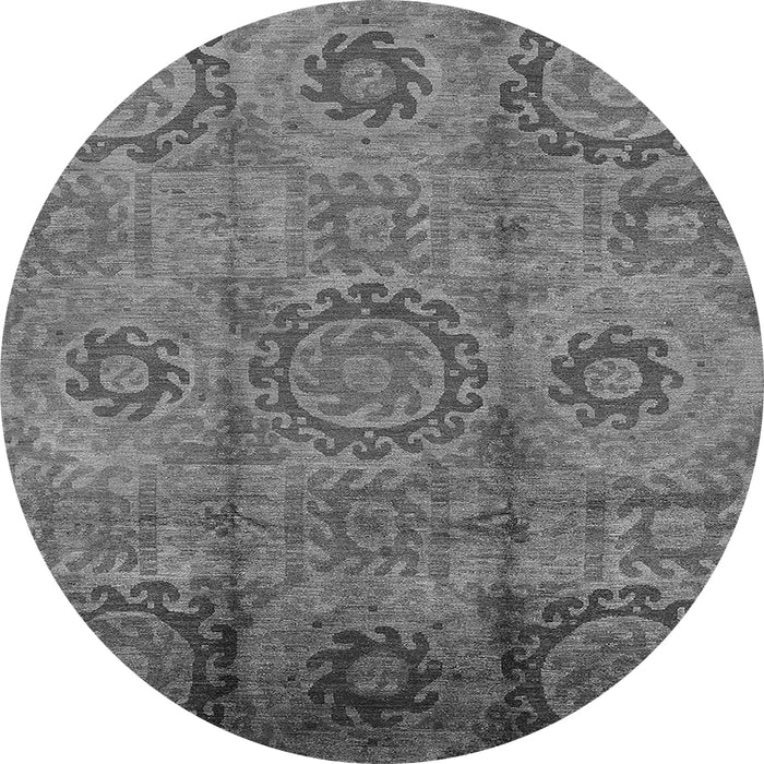 Round Oriental Gray Industrial Rug, urb574gry