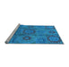 Sideview of Machine Washable Oriental Light Blue Industrial Rug, wshurb574lblu