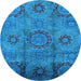 Round Oriental Light Blue Industrial Rug, urb574lblu