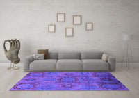 Machine Washable Oriental Purple Industrial Rug, wshurb574pur