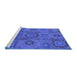 Sideview of Machine Washable Oriental Blue Industrial Rug, wshurb574blu