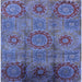 Square Mid-Century Modern Blue Oriental Rug, urb574