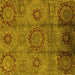 Square Machine Washable Oriental Yellow Industrial Rug, wshurb574yw