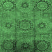 Square Machine Washable Oriental Emerald Green Industrial Area Rugs, wshurb574emgrn