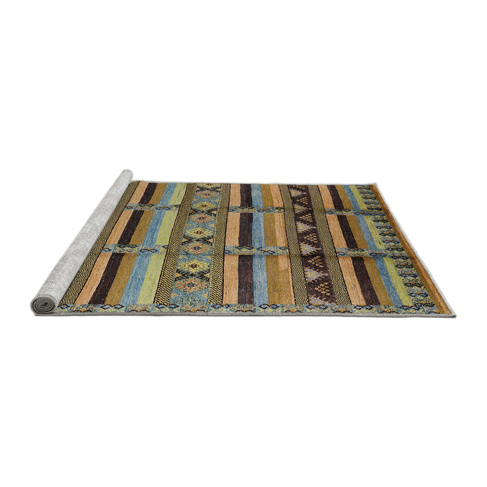 Sideview of Machine Washable Industrial Modern Brown Rug, wshurb575