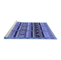 Sideview of Machine Washable Oriental Blue Industrial Rug, wshurb575blu