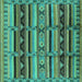 Square Oriental Turquoise Industrial Rug, urb575turq