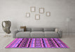 Machine Washable Oriental Purple Industrial Area Rugs in a Living Room, wshurb575pur