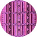 Round Oriental Pink Industrial Rug, urb575pnk