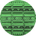 Round Oriental Emerald Green Industrial Rug, urb575emgrn