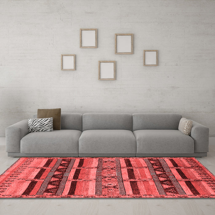 Industrial Red Washable Rugs