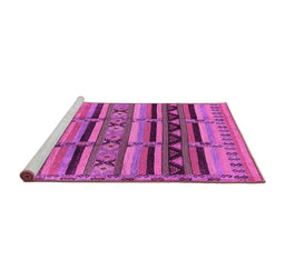 Sideview of Machine Washable Oriental Pink Industrial Rug, wshurb575pnk