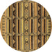 Round Oriental Brown Industrial Rug, urb575brn