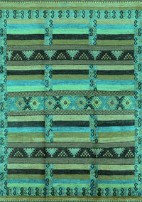 Oriental Turquoise Industrial Rug, urb575turq