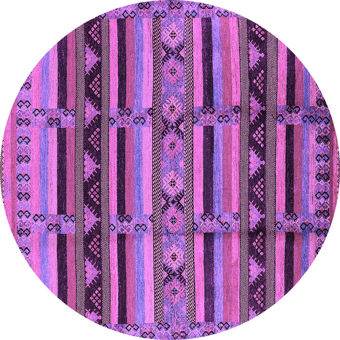 Round Oriental Purple Industrial Rug, urb575pur