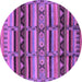 Round Oriental Purple Industrial Rug, urb575pur