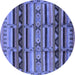 Round Oriental Blue Industrial Rug, urb575blu