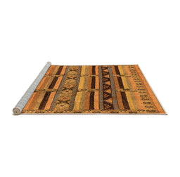Sideview of Machine Washable Oriental Orange Industrial Area Rugs, wshurb575org