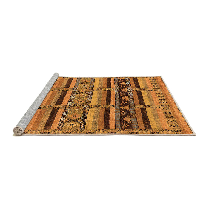 Sideview of Machine Washable Oriental Orange Industrial Area Rugs, wshurb575org