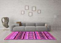 Machine Washable Oriental Pink Industrial Rug, wshurb575pnk