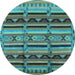 Round Oriental Light Blue Industrial Rug, urb575lblu