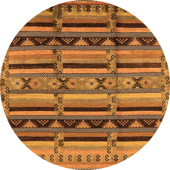 Round Oriental Orange Industrial Rug, urb575org