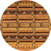 Round Oriental Orange Industrial Rug, urb575org