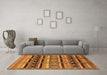 Machine Washable Oriental Orange Industrial Area Rugs in a Living Room, wshurb575org