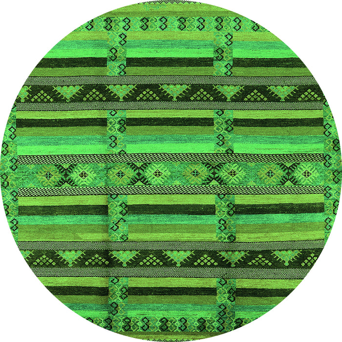 Round Oriental Green Industrial Rug, urb575grn