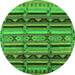 Round Oriental Green Industrial Rug, urb575grn