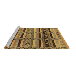 Sideview of Machine Washable Oriental Brown Industrial Rug, wshurb575brn