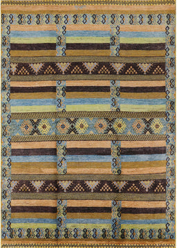 Mid-Century Modern Brown Oriental Rug, urb575