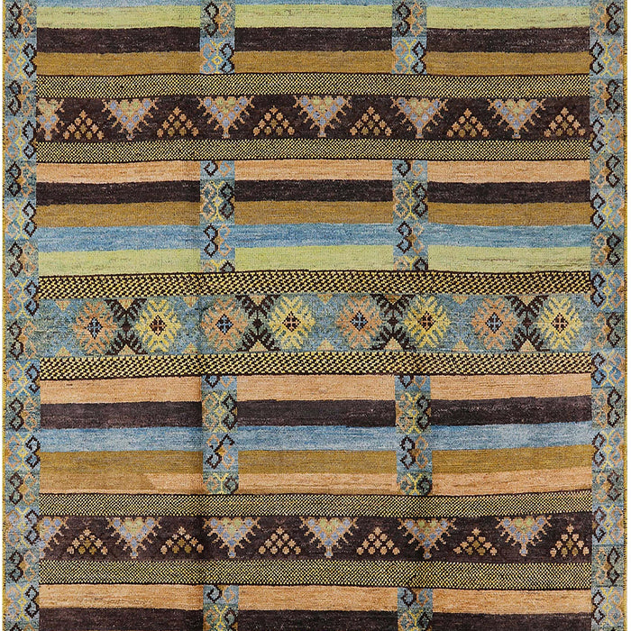 Mid-Century Modern Brown Oriental Rug, urb575