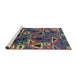 Sideview of Machine Washable Industrial Modern Purple Lily Purple Rug, wshurb576