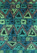 Machine Washable Oriental Turquoise Industrial Area Rugs, wshurb576turq