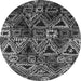 Round Oriental Gray Industrial Rug, urb576gry