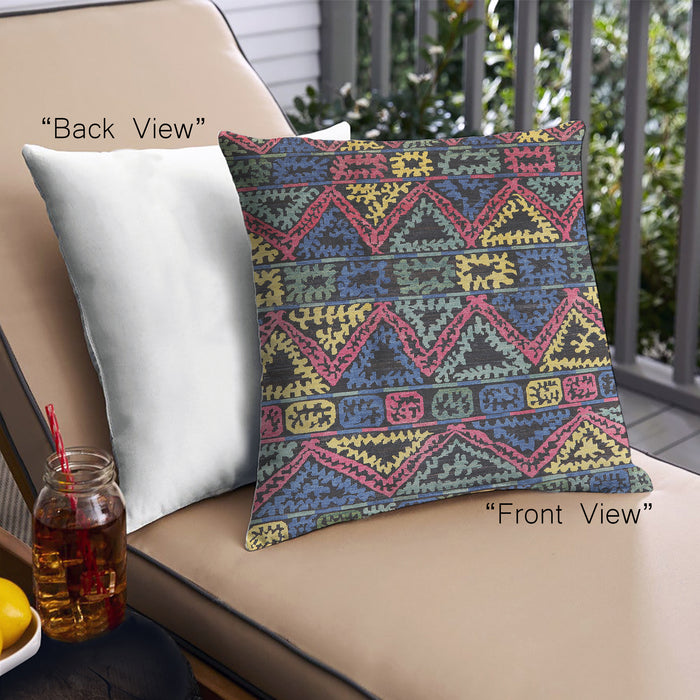 Front View of Mid-Century Modern Urban Square Purple Lily Purple Throw Pillow, 18 inch by 18 inch, pwurb576