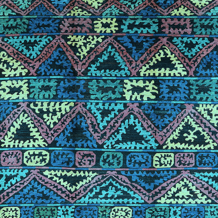 Square Oriental Light Blue Industrial Rug, urb576lblu